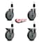 Service Caster 6'' Thermoplastic Rubber Wheel Swivel 1-1/2'' Expanding Stem Caster Set 2 Brakes, 4PK SCC-EX20S614-TPRB-2-PLB-2-112 - alternate 4